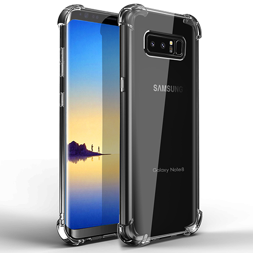 Galaxy Note 8 Case, Comsoon [Crystal Clear] [Shock Absorption] Soft TPU Bumper Slim Protective Case Cover with Raised Bezels & Camera Drop Protection for Samsung Galaxy Note 8 (2017) (Clear)