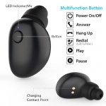 Comsoon Bluetooth Earbuds, [Magnetic USB Charger] Smallest Invisible Wireless Headphones In-ear Car Bluetooth Headset with Mic, 6 Hour Playtime for Bluetooth Devices - 1 Piece (gloss black)