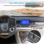 Comsoon Bluetooth Car Receiver, Wireless FM Transmitter Radio Adapter Hands free Car Kit with Mic, Dual USB Car Charger 5V/2.1A, 3.5mm AUX Cable, Echo & Noise Reduction and Magnetic Mounts