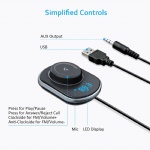 Comsoon Bluetooth Car Receiver, Wireless FM Transmitter Radio Adapter Hands free Car Kit with Mic, Dual USB Car Charger 5V/2.1A, 3.5mm AUX Cable, Echo & Noise Reduction and Magnetic Mounts